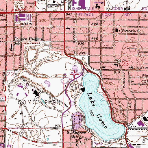 Topographic Map of Oxford/Jimmy Lee Playground, MN