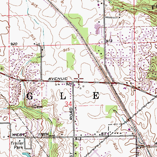 Topographic Map of Zionsville United Methodist Church, IN