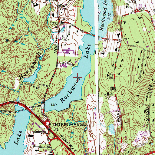 Topographic Map of Rockwood Lake, CT