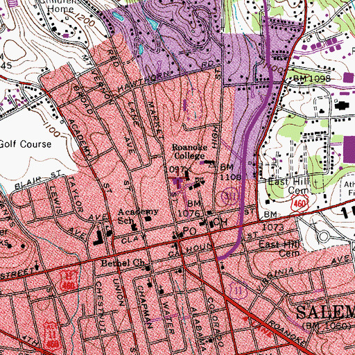 Topographic Map of Trexler Hall, VA