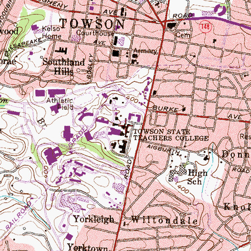 Topographic Map of Newell Dining, MD