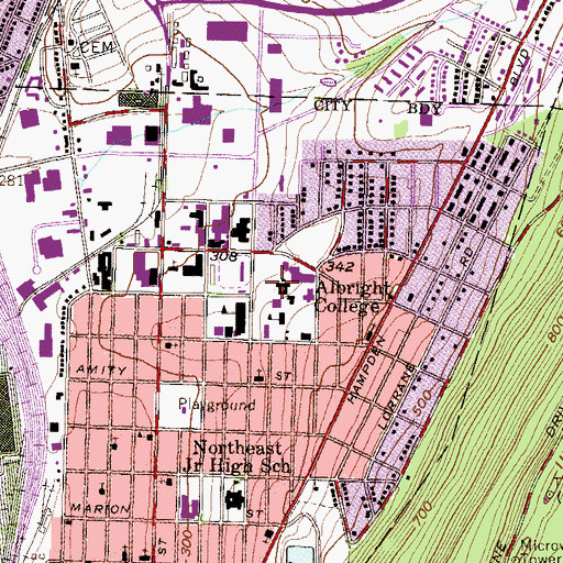 Topographic Map of Pushman Collage, PA