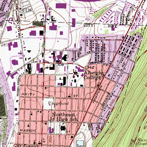 Topographic Map of Selwyn Hall, PA
