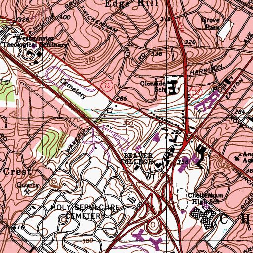 Topographic Map of Blankley Field, PA