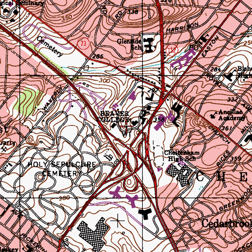 Topographic Map of Health Sciences Center, PA
