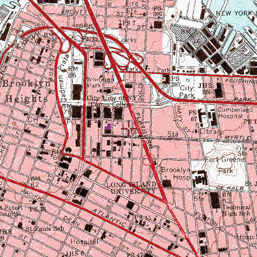Topographic Map of Bridge Street African Wesleyan Methodist Episcopal Church (historical), NY