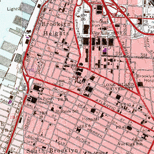 Topographic Map of German Evangelical Lutheran Church (historical), NY