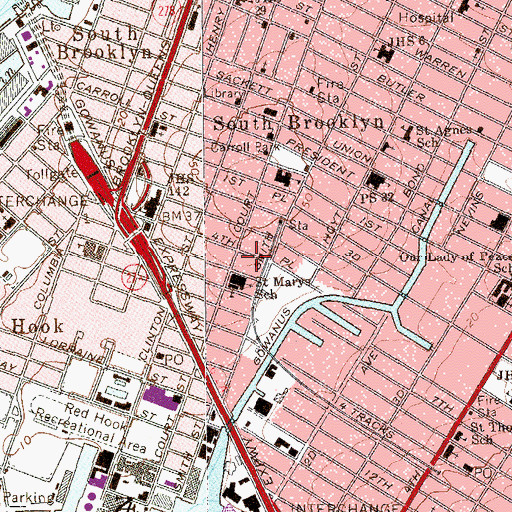 Topographic Map of Calvary Baptist Church of Red Hook (historical), NY