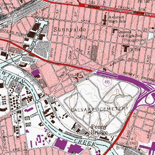 Topographic Map of Public School 80 (historical), NY