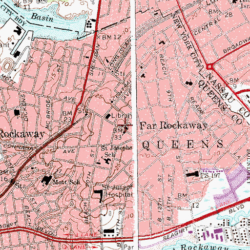 Topographic Map of Saint John's Episcopal Church (historical), NY