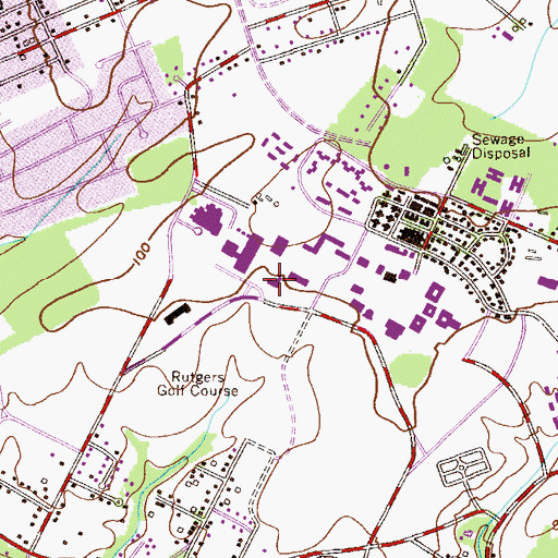 Topographic Map of Pharmacy Building and William Levine Hall, NJ