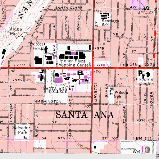 Topographic Map of Phillips Hall Theatre, CA