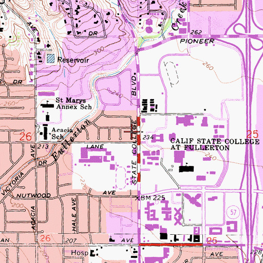 Topographic Map of Golleher Alumni House, CA