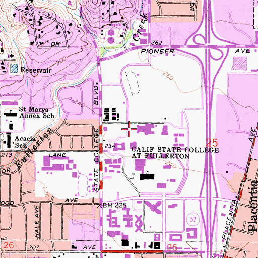 Topographic Map of Titan Gymnasium, CA