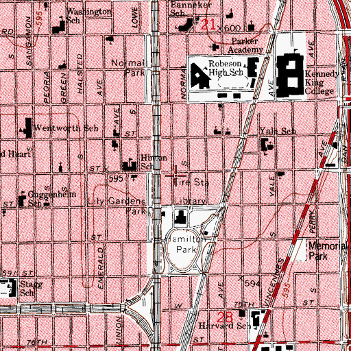 Topographic Map of Chicago Engine Company 54, IL