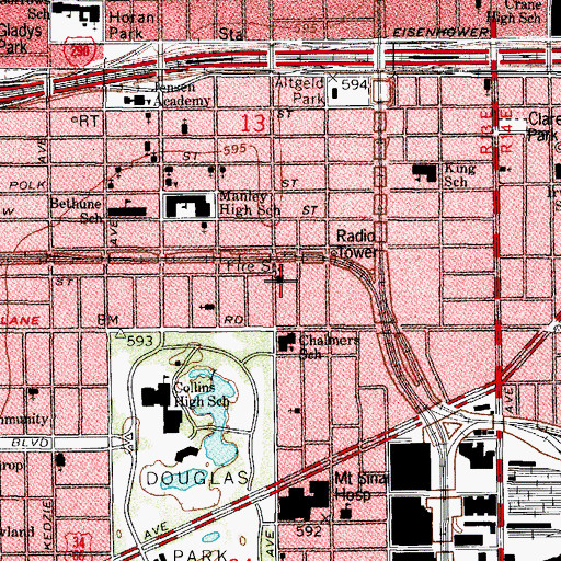 Topographic Map of Chicago Engine Company 107, IL