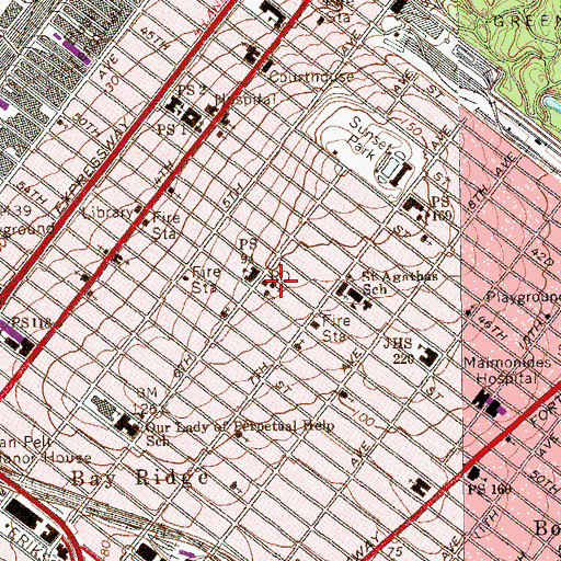 Topographic Map of Peniel Pentecostal Church, NY