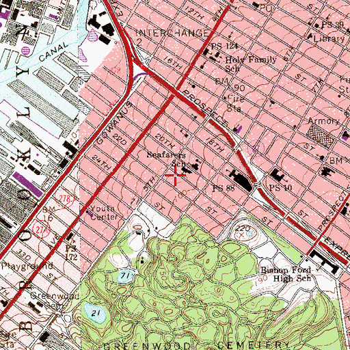 Topographic Map of Saint John The Evangelist Church, NY