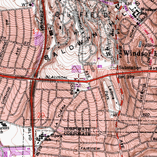 Topographic Map of Los Angeles County Fire Department Station 58, CA