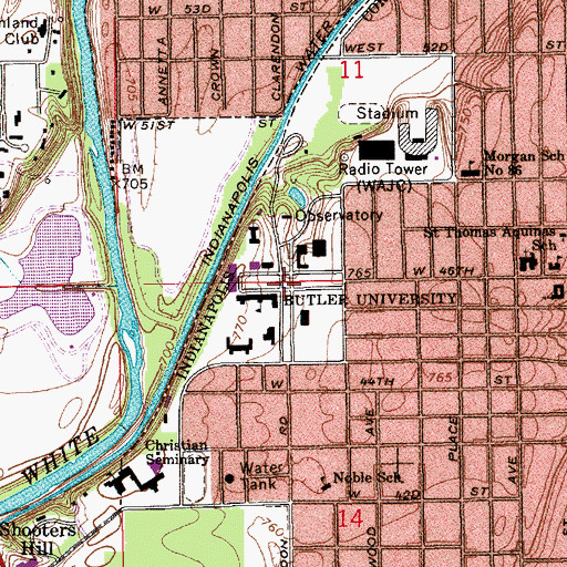 Topographic Map of Norris Plaza, IN