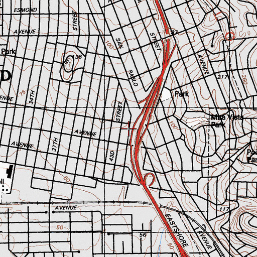 Topographic Map of Exit 16B, CA