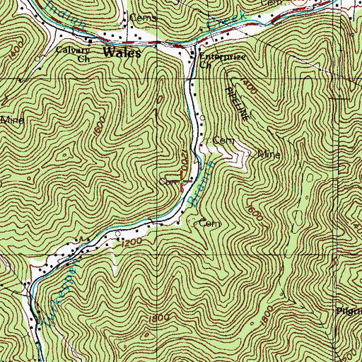 Topographic Map of Little Cemetery, KY