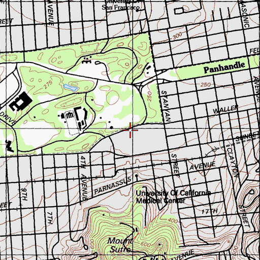 Topographic Map of Park Police Station, CA