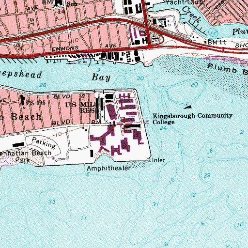Topographic Map of Manhattan Beach Coast Guard Training Station (historical), NY