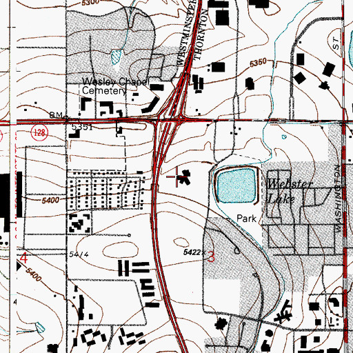 Topographic Map of Northglenn Recreation Center, CO