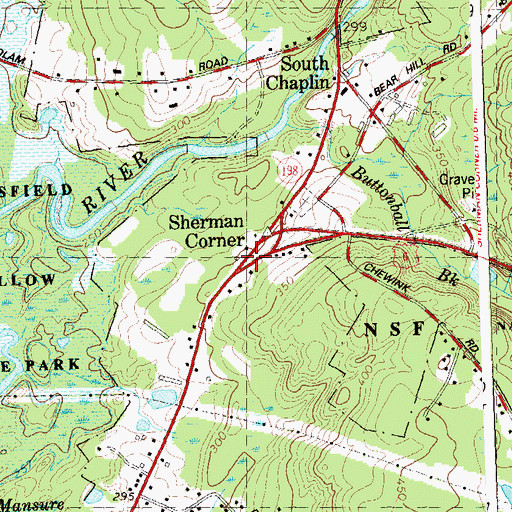 Topographic Map of Sherman Corner, CT
