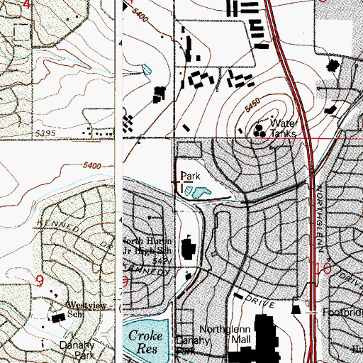 Topographic Map of Charles Winburn Park, CO
