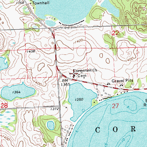 Topographic Map of Cormorant Lutheran Cemetery, MN