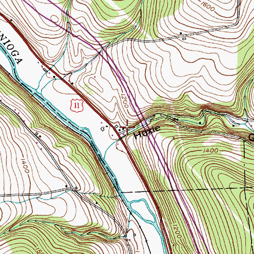 Topographic Map of Hoxie Gorge School (historical), NY