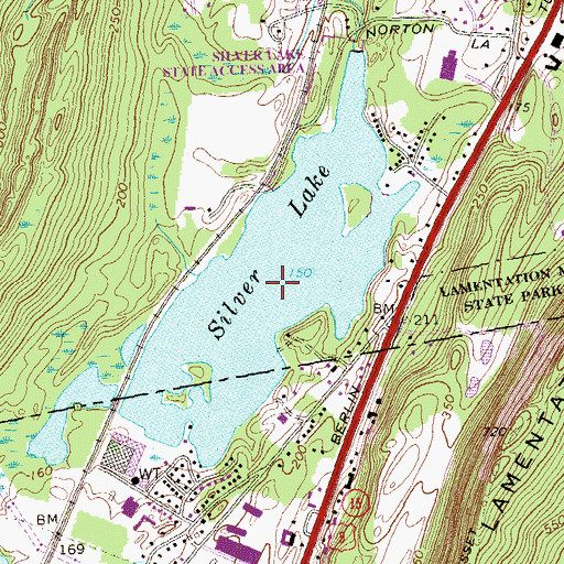 Topographic Map of Silver Lake, CT