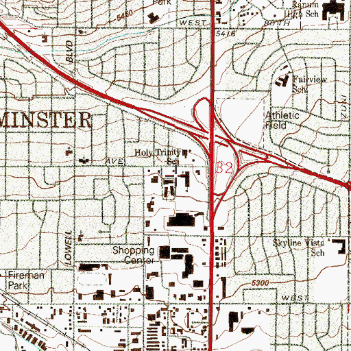 Topographic Map of Holy Trinity Catholic Church, CO