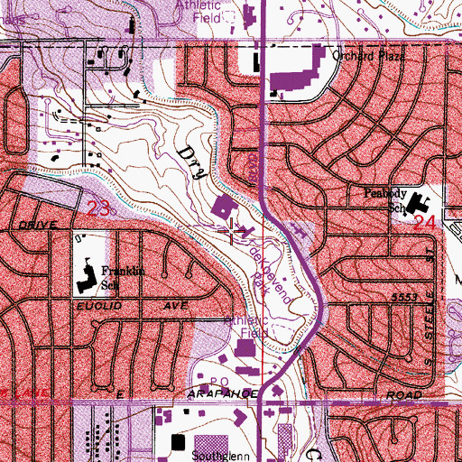 Topographic Map of Highline Community Church Center, CO
