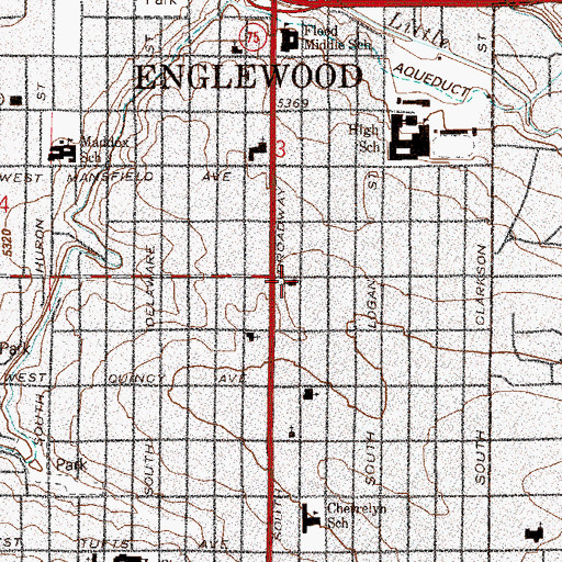 Topographic Map of Englewood Assembly of God, CO