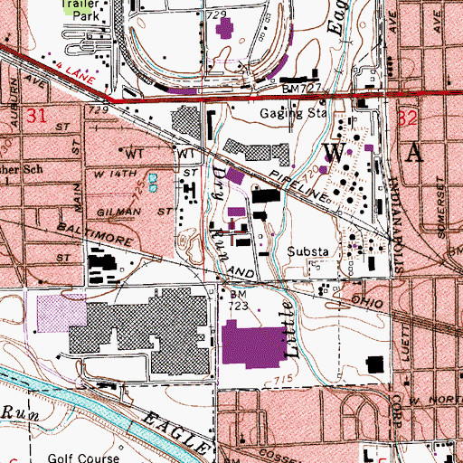 Topographic Map of Speedway Industrial Park, IN