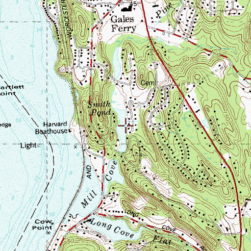 Topographic Map of Smith Pond, CT