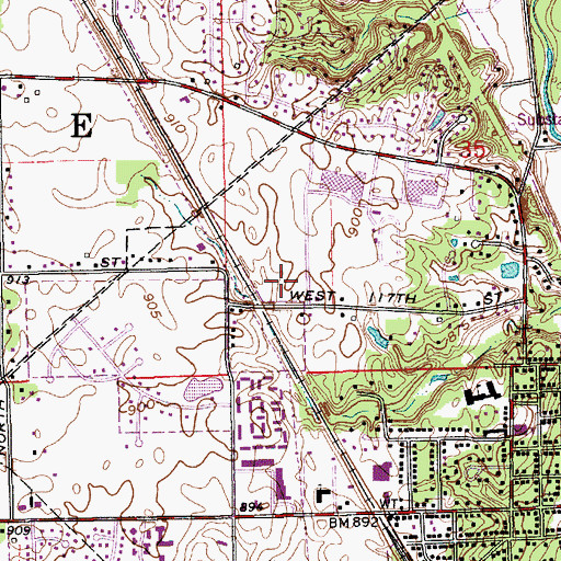 Topographic Map of Jennings Park, IN
