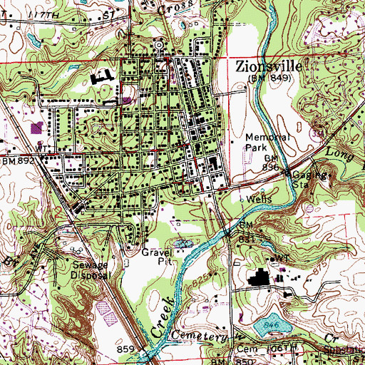 Topographic Map of Munce Art Center, IN
