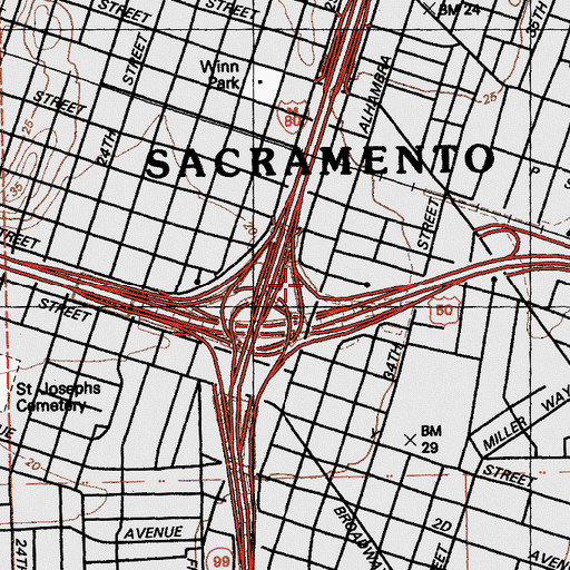 Topographic Map of Exit 6C, CA