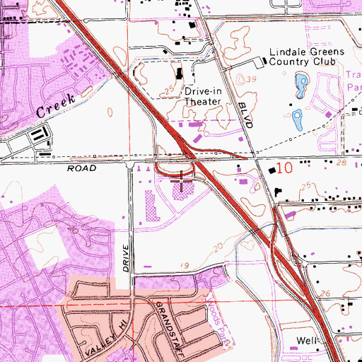 Topographic Map of Exit 291A, CA