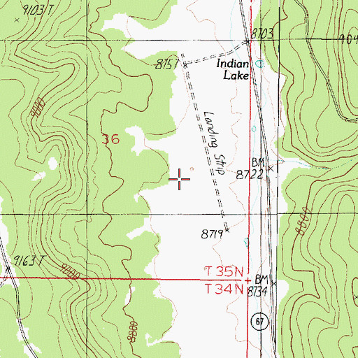Topographic Map of V T Park Landing Strip (historical), AZ