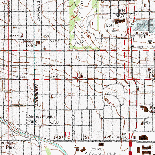 Topographic Map of Church of the Ascension, CO