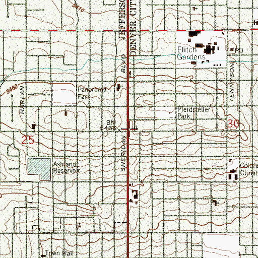 Topographic Map of Faith United Methodist Church (historical), CO