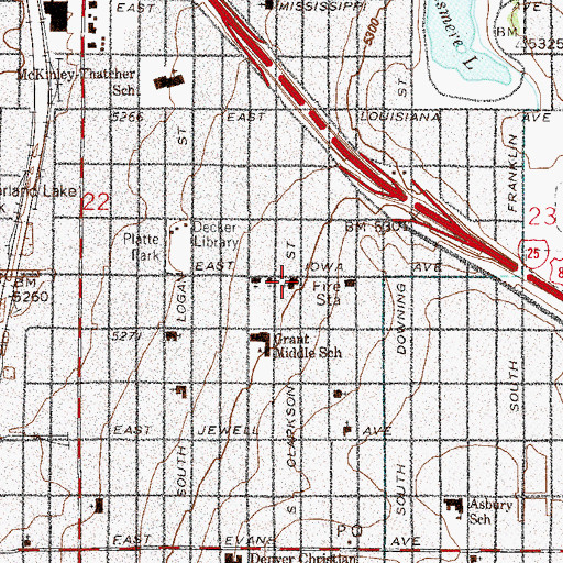 Topographic Map of First Reformed Church, CO