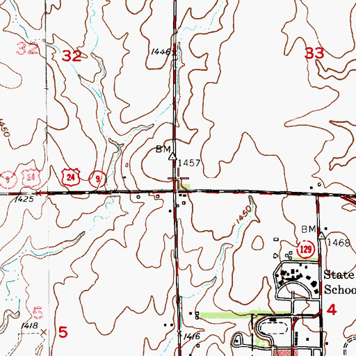 Topographic Map of Mitchell County Rural Fire District 3 Station D, KS