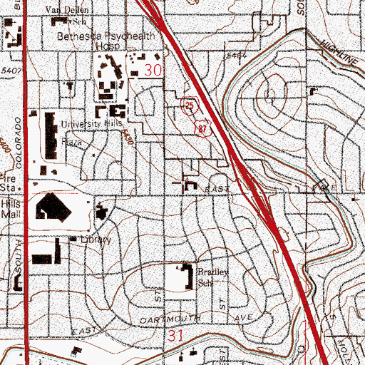 Topographic Map of Grace United Methodist Church, CO