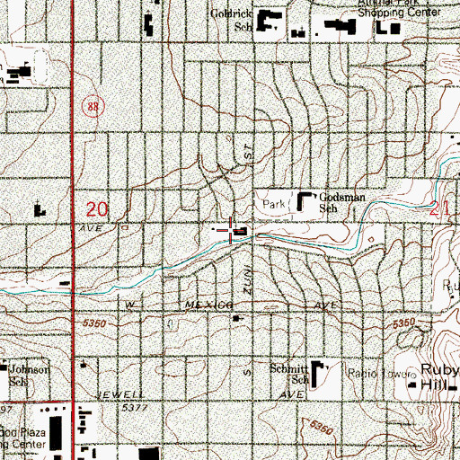 Topographic Map of Green Acres Church of the Nazarene, CO
